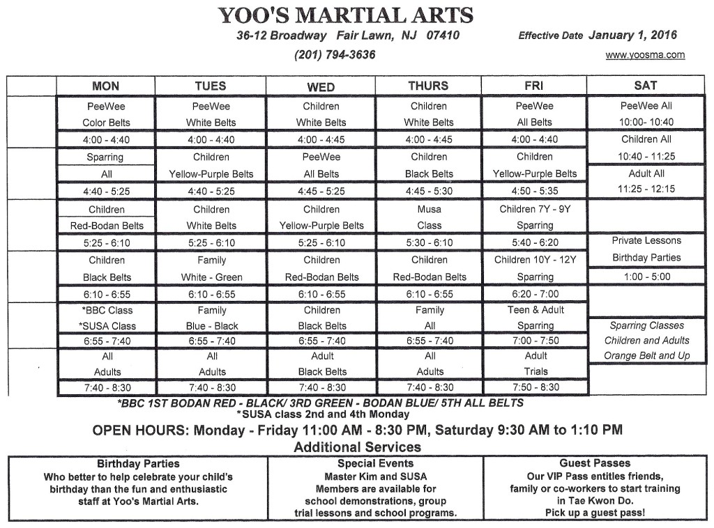 fairlawn_schedule_2016 - Hong Ik Martial Arts