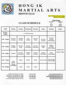 Bronxvill Schedule