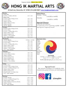 Bronxville location class schedule
