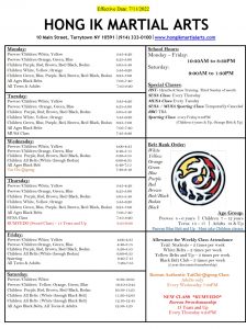 Tarrytown Schedule