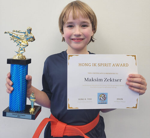 Hong Ik Martial Arts Spirit Award: January 2023 Winner of Mahwah Location