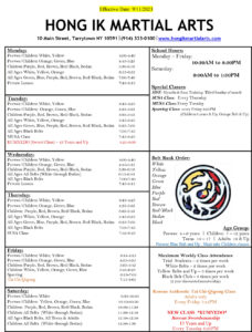 Tarry town Schedule