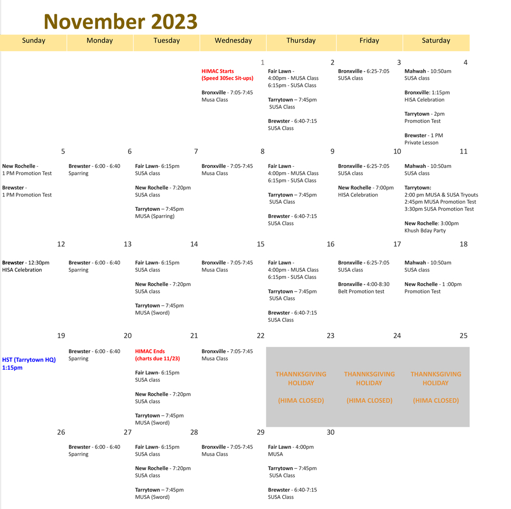 Hongik Schedule