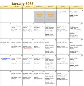 Jan Schedule