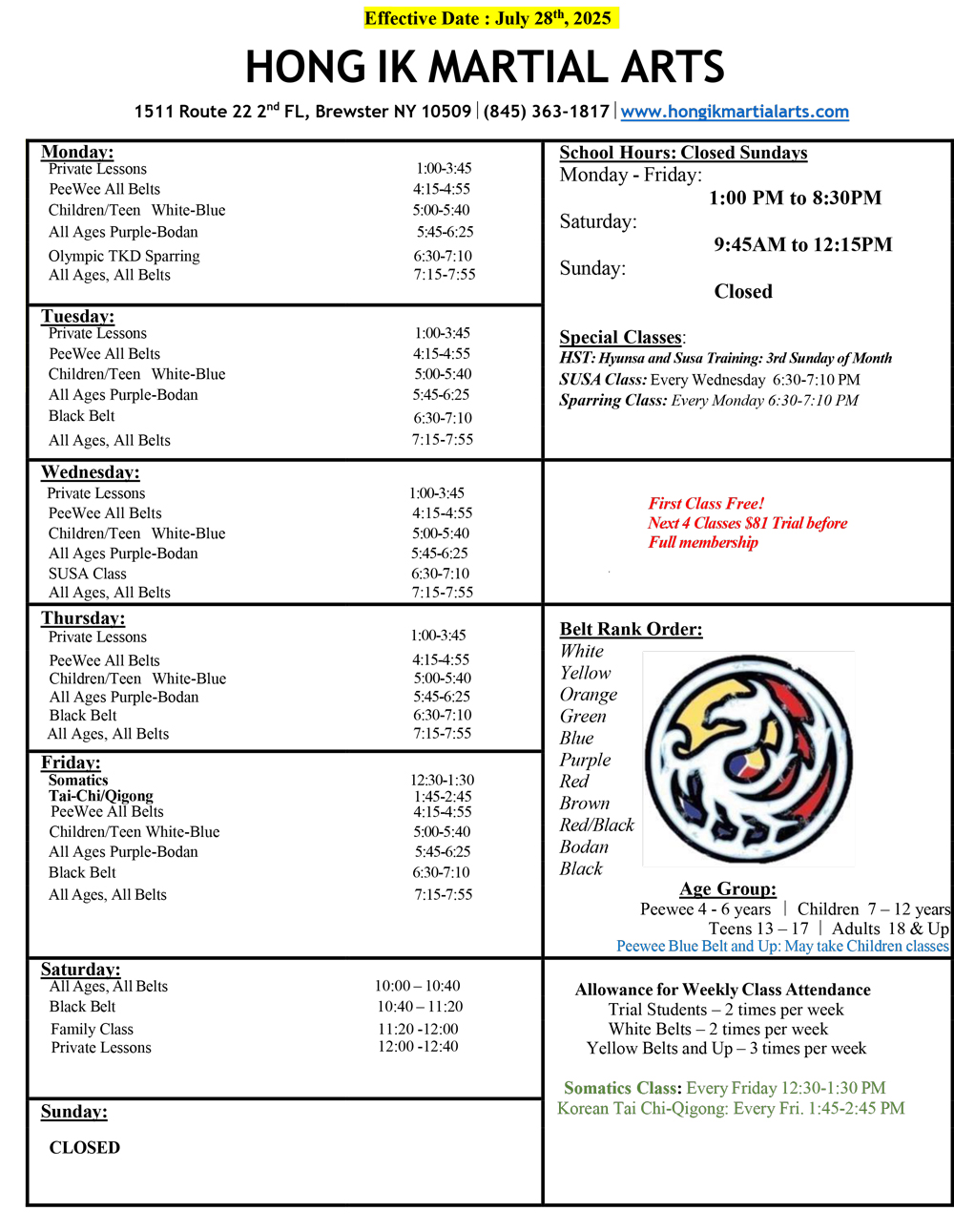 Schedule