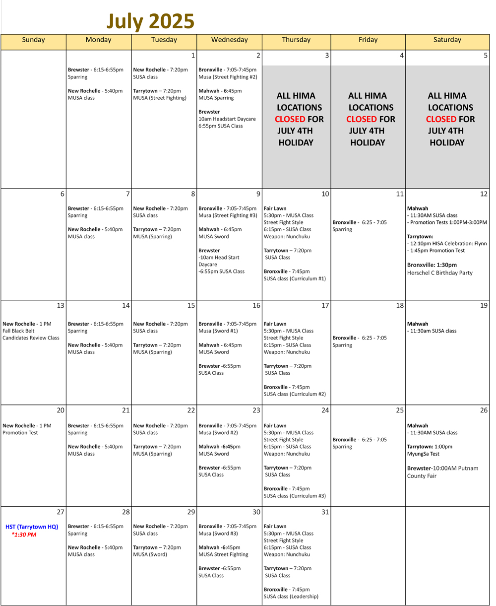 Schedule