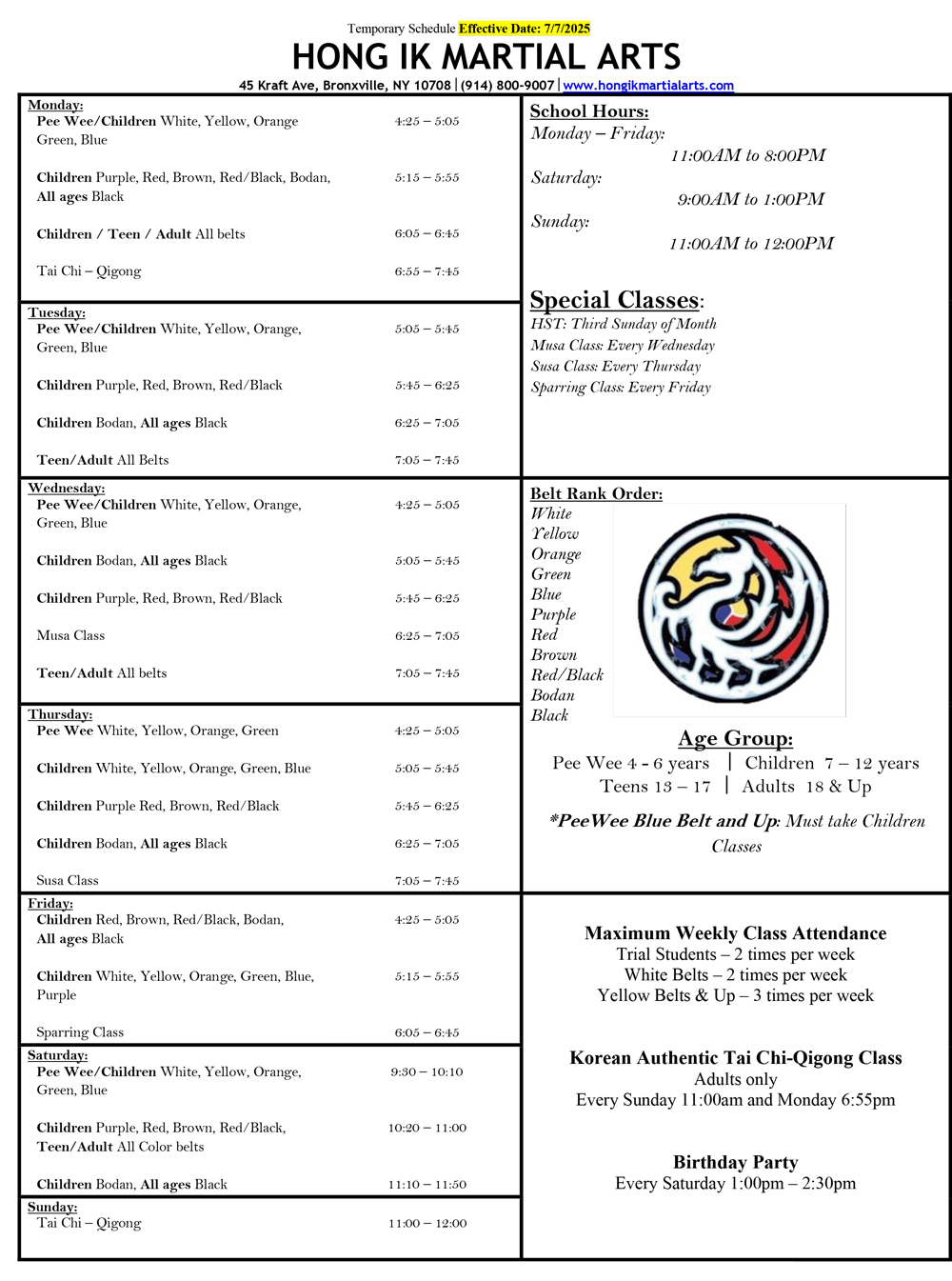 Schedule