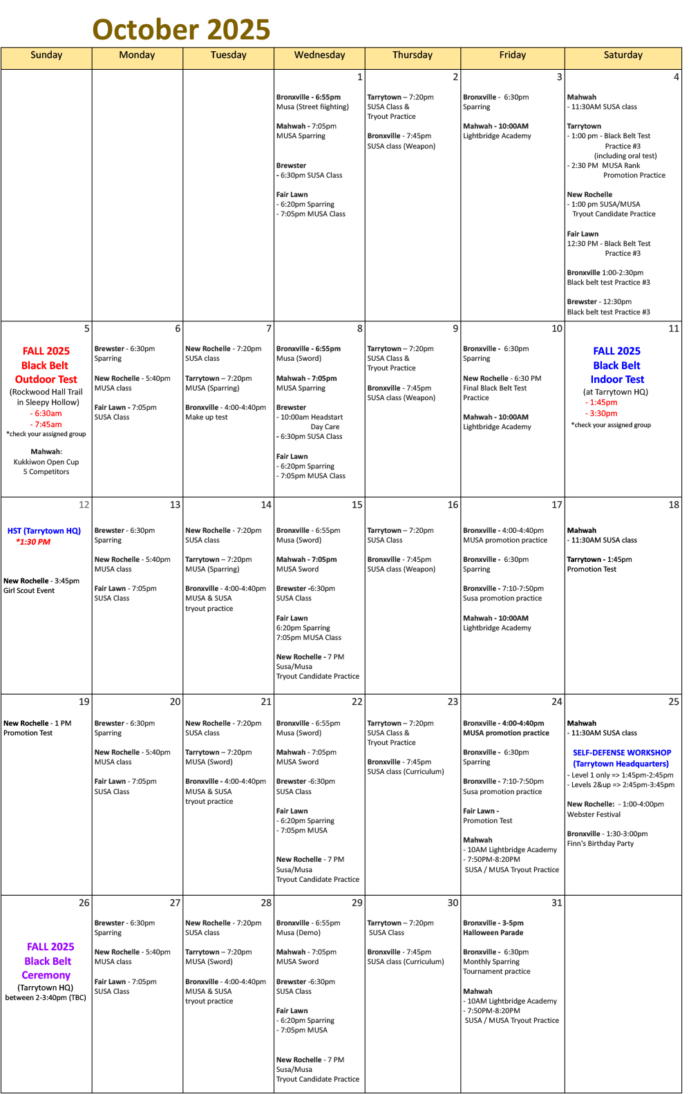 schedule
