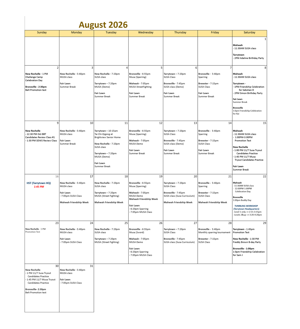 Schedule